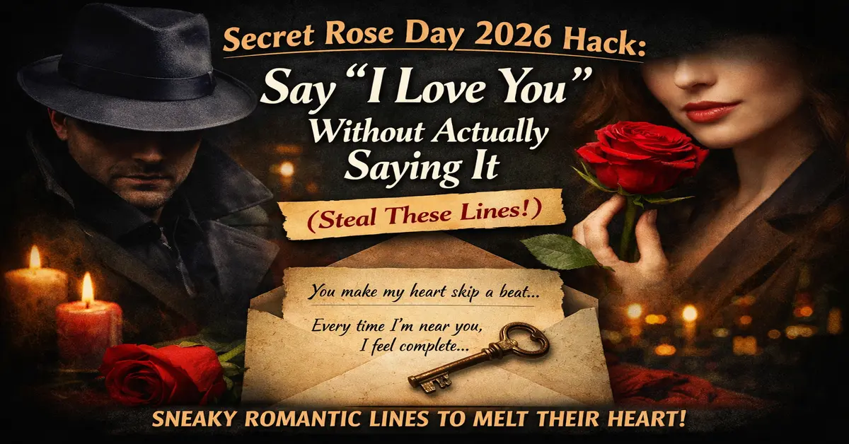 Secret Rose Day 2026 romantic poster showing a red rose and mystery love note with hidden I love you message