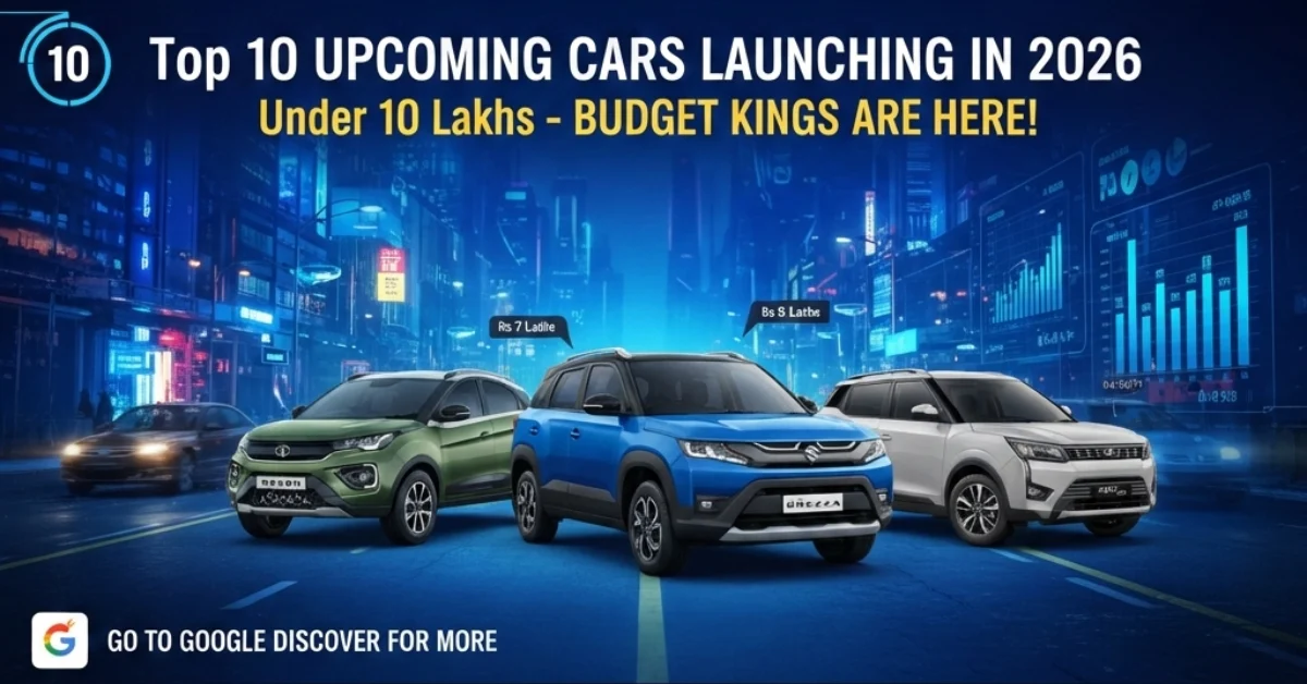 Top 10 upcoming cars launching in 2026 under 10 lakhs in India, budget friendly new cars 2026, affordable cars India, future car launches under 10 lakh